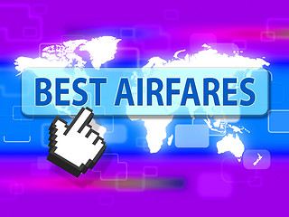 Image showing Best Airfares Represents Selling Price And Aircraft