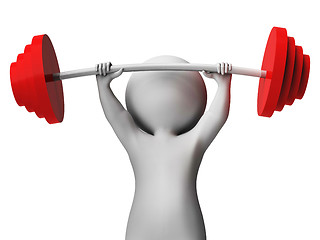 Image showing Weight Lifting Represents Workout Equipment And Athletic 3d Rend