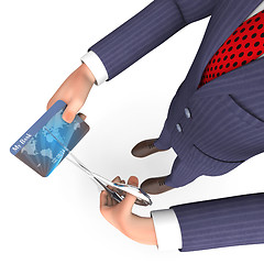 Image showing Credit Card Indicates Business Person And Bought 3d Rendering