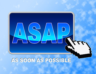 Image showing Asap Button Represents Web Site And Cursor