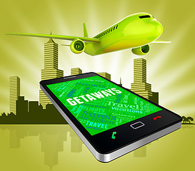 Image showing Getaways Online Indicates Web Site And Aeroplane