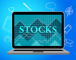 Image showing Stocks Online Indicates Searching Www And Computer