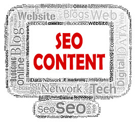 Image showing Seo Content Shows Search Engine And Computer