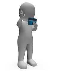 Image showing Credit Card Indicates Currency Spending And Render 3d Rendering