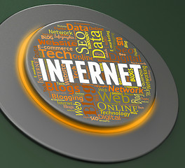 Image showing Internet Button Represents Web Site And Control