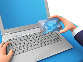 Image showing Credit Card Represents World Wide Web And Business 3d Rendering