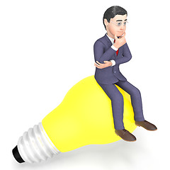 Image showing Lightbulb Thinking Indicates Power Source And Character 3d Rende