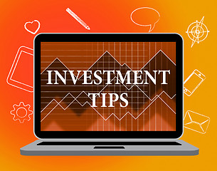 Image showing Investment Tips Represents Knowledge Growth And Shares