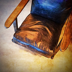 Image showing Retro style leather armchair