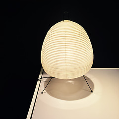 Image showing Cozy lantern with rice paper lamp shade
