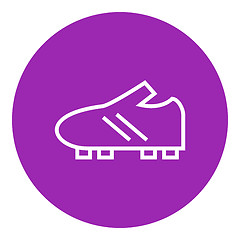 Image showing Football boot line icon.