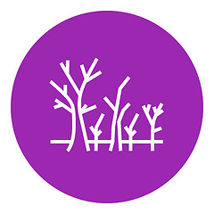 Image showing Tree with bare branches line icon.