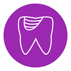 Image showing Tooth decay line icon.