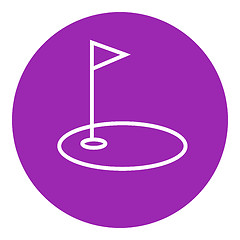 Image showing Golf hole with flag line icon.