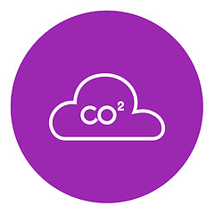 Image showing CO2 sign in cloud line icon.