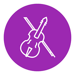 Image showing Violin with bow line icon.