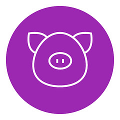 Image showing Pig head line icon.