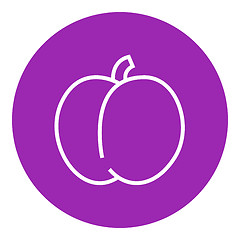 Image showing Plum with leaf line icon.