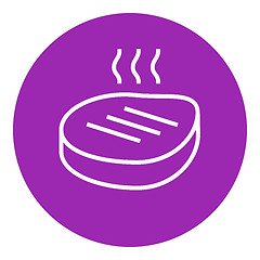 Image showing Grilled steak line icon.