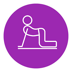 Image showing Man practicing yoga line icon.