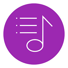 Image showing Musical note line icon.