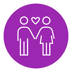 Image showing Couple in love line icon.