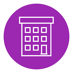 Image showing Condominium building line icon.