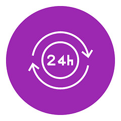 Image showing Service 24 hrs line icon.