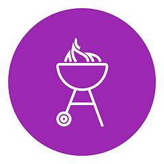 Image showing Kettle barbecue grill line icon.