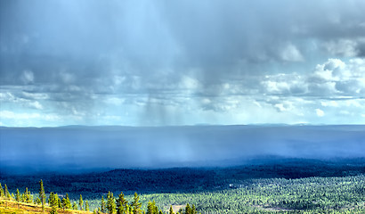 Image showing raining in  mountain tundra in  Arctic