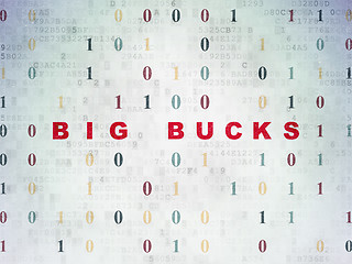 Image showing Business concept: Big bucks on Digital Data Paper background