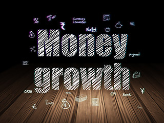Image showing Banking concept: Money Growth in grunge dark room