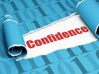 Image showing Finance concept: red text Confidence under the piece of  torn paper