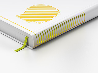 Image showing Data concept: closed book, Head on white background