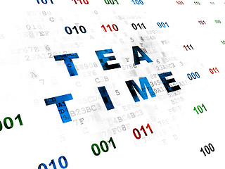 Image showing Time concept: Tea Time on Digital background