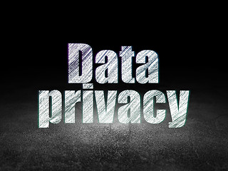 Image showing Protection concept: Data Privacy in grunge dark room