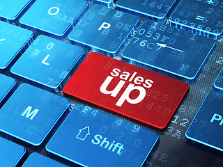 Image showing Marketing concept: Sales Up on computer keyboard background