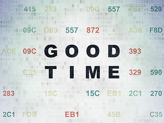 Image showing Time concept: Good Time on Digital Data Paper background