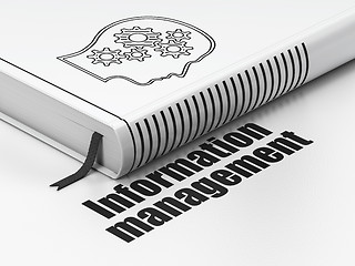 Image showing Information concept: book Head With Gears, Information Management on white background