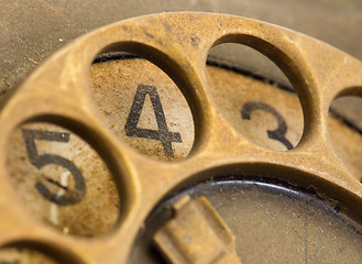 Image showing Close up of Vintage phone dial - 4