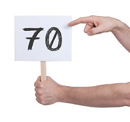 Image showing Sign with a number, 70