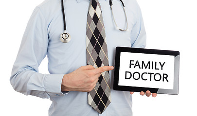 Image showing Doctor holding tablet - Family doctor