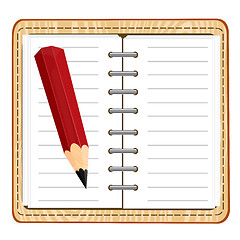 Image showing Note pad and pencil