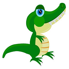 Image showing Cartoon of the crocodile on white