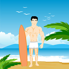 Image showing Man on beach