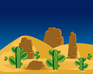 Image showing Cactuses in desert