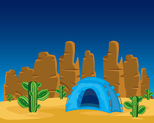 Image showing Tent in desert