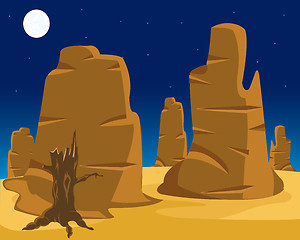 Image showing Vector  landscape of wild west.