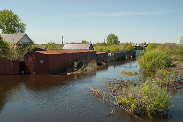 Image showing Spring flooding in Russian village