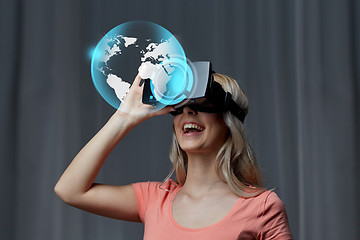 Image showing woman in virtual reality headset or 3d glasses